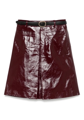 Self-Portrait leather skirt - Red