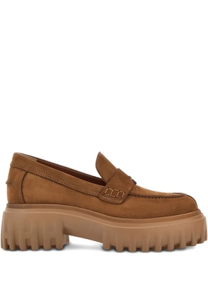 Hogan suede loafers - Brown