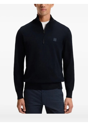 BOSS logo-patch sweater - Black