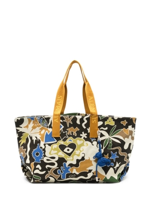 ALEMAIS Maroc printed beach bag - Black