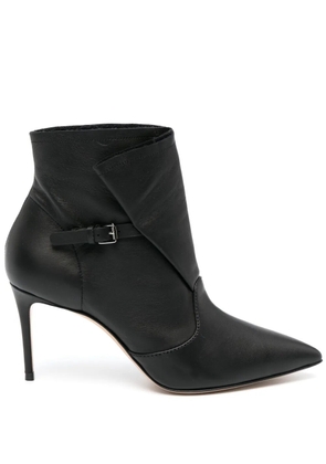 Casadei 80mm buckled leather boots - Black