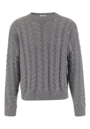 OLIVER LATTUGHI cable-knit crew-neck sweater - Grey
