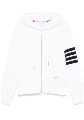 Thom Browne 4-Bar stripe zipped hoodie - White