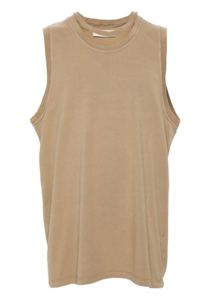 Paura Hugo cut-out detail tank top - Brown