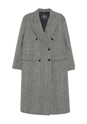 Ermanno Scervino herringbone-pattern double-breasted coat - Black