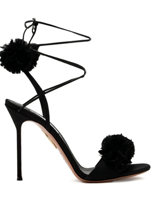 Aquazzura 105mm Cherry Kiss pompom tie sandals - Black