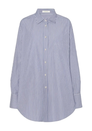 The Row stripe-pattern cotton shirt - Blue
