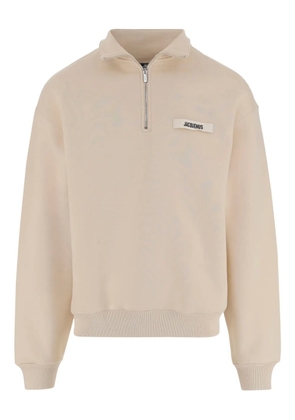 Jacquemus The Gros Grain high-collar logo sweatshirt - Neutrals