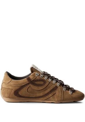 Claudie Pierlot suede leather lace-up sneakers - Brown