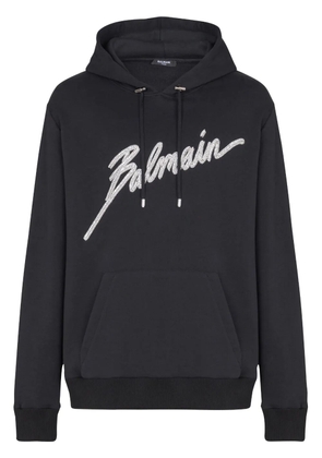 Balmain crystal-embellished hoodie - Black