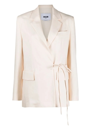 MSGM single-breasted tie-fastening blazer - Neutrals
