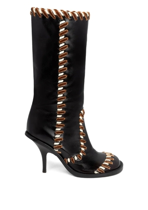 DRIES VAN NOTEN 90mm leather round-toe boots - Black