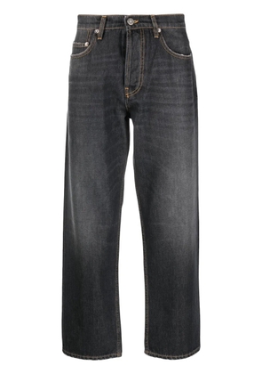 Golden Goose logo-patch cropped jeans - Black