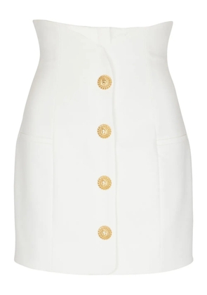 Balmain decorative-button mini skirt - White