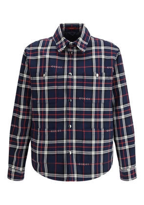 Gucci tartan logo overshirt - Blue