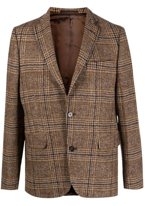 Officine Generale plaid-check single-breasted blazer - Brown