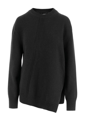 Jil Sander asymmetrical ribbed sweater - Black