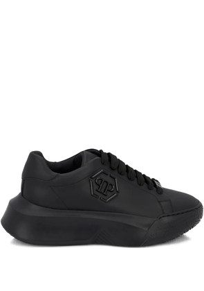 Philipp Plein x New Basic Hexagon leather trainers - Black