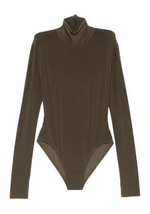Norma Kamali long-sleeve high-neck bodysuit - Brown