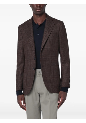Santaniello single-breasted checked blazer - Brown
