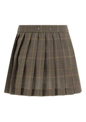 Golden Goose prince of wales pleated skirt - Brown