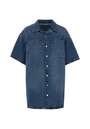Alexander Wang short-sleeve boxy mini shirt dress - Blue