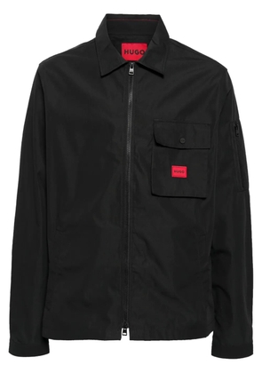 HUGO logo-appliqué shirt jacket - Black