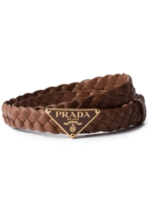 Prada braided leather belt - Brown