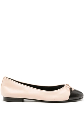 Tory Burch Double-T leather ballerina shoes - Neutrals