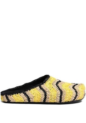 Marni Fussbett Sabot raffia slippers - Yellow
