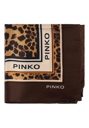 PINKO leopard print scarf - Brown
