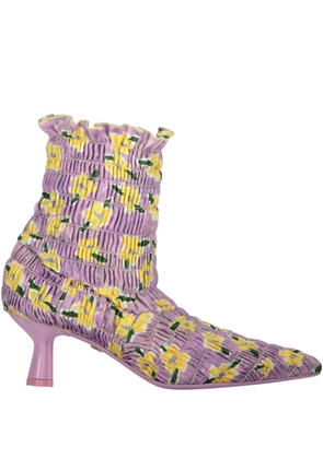 Amy Crookes 50mm floral-print ankle boots - Purple