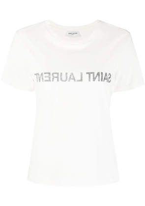 Saint Laurent Reverse logo-print T-shirt - White