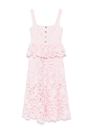 Self-Portrait floral-lace midi dress - Pink