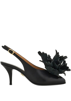 Ferragamo 70mm flower-embellished slingback pumps - Black