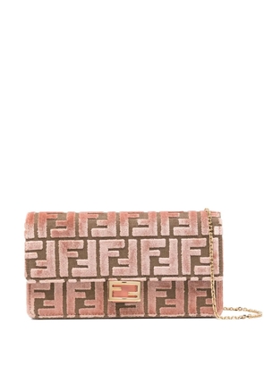 FENDI Baguette jacquard clutch bag - Pink
