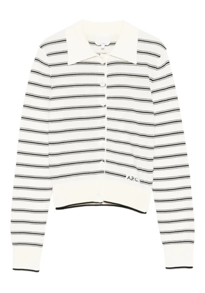 A.P.C. polo-collar cardigan - White