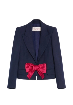 Valentino Garavani bow-detail single-breasted blazer - Blue