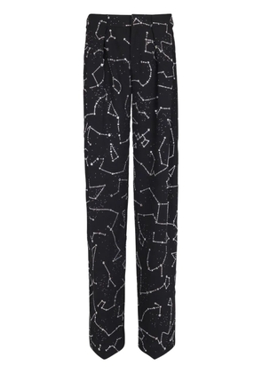 Balmain constellation embroidered trousers - Black