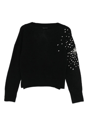 LIU JO crystal-embellished knit top - Black