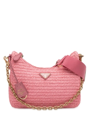 Prada Pre-Owned 2019-2025 Yarn Effect Raffia Crochet Re Edition 2005 satchel - Pink