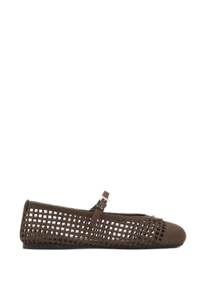 Prada openwork ballerina shoes - Brown