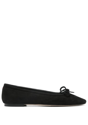 Aeyde bow-detail suede ballerina shoes - Black