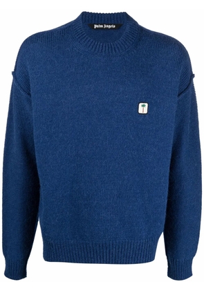 Palm Angels PXP logo-patch jumper - Blue