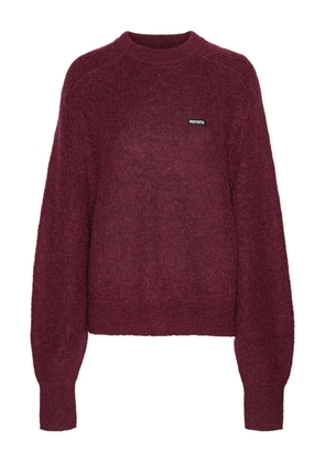 ROTATE BIRGER CHRISTENSEN logo-patch balloon-sleeve knitwear - Red