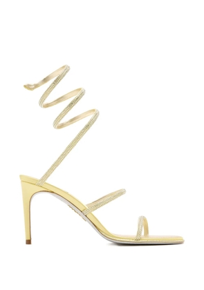 René Caovilla Cleo strass spiral heeled sandals - Yellow