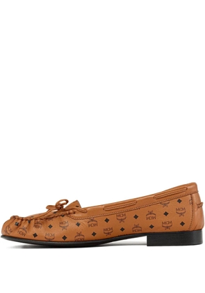 MCM monogram leather loafers - Brown