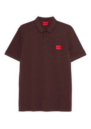 HUGO logo-patch polo shirt - Brown