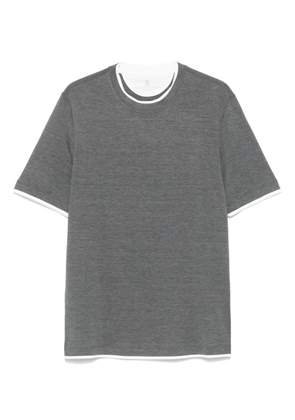 Brunello Cucinelli silk-blend T-shirt - Grey