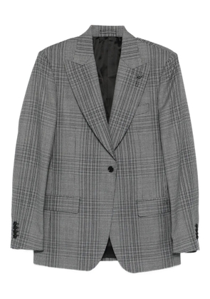 Lardini checked single-breasted blazer - Grey